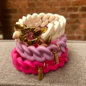 Set of 3 rubber braided bracelets